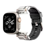 SPIGEN DURAPRO ARMOR pótszíj (egyedi méret, nagy, szilikon, állítható, fém csat) FEKETE/EZÜST