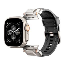 SPIGEN DURAPRO ARMOR pótszíj (egyedi méret, nagy, szilikon, állítható, fém csat) FEKETE/EZÜST   SPIGEN DURAPRO ARMOR pótszíj (egyedi méret, nagy, szilikon, állítható, fém csat) FEKETE/EZÜST