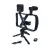 Tripod állvány (univerzális, 3.5mm jack mikrofon, LED fény, bluetooth távkioldó, dupla markolat) FEKETE