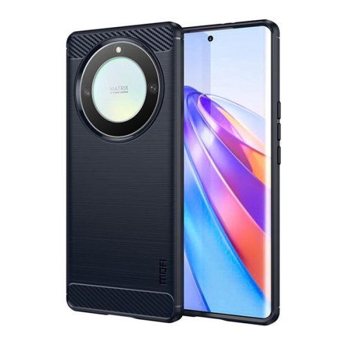 MOFI szilikon telefonvédő (ütésállóság, légpárnás sarok, szálcsiszolt, karbon minta) SÖTÉTKÉK