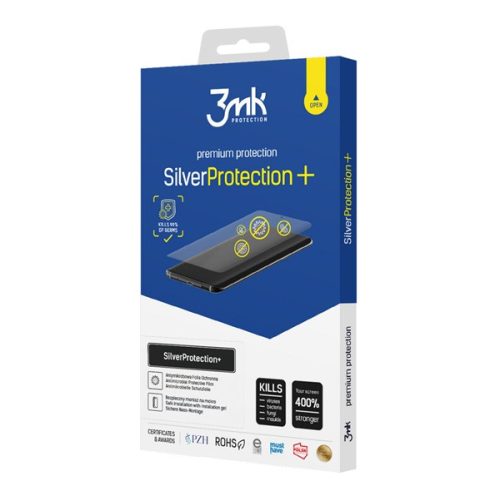 3MK SILVER PROTECTION+ képernyővédő fólia (antibakteriális, öngyógyító, NEM íves, 0.21mm) ÁTLÁTSZÓ