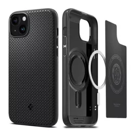   SPIGEN MAG ARMOR műanyag telefonvédő (ütésállóság, MagSafe, csíkos) FEKETE
