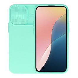Szilikon telefonvédő (matt, mikrofiber plüss belső, kameravédő) MENTAZÖLD   Szilikon telefonvédő (matt, mikrofiber plüss belső, kameravédő) MENTAZÖLD