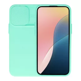   Szilikon telefonvédő (matt, mikrofiber plüss belső, kameravédő) MENTAZÖLD