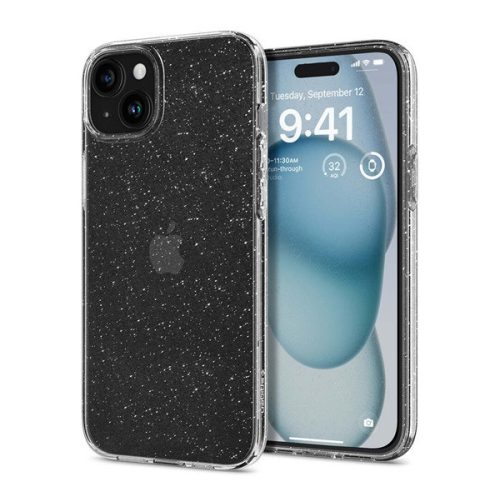 SPIGEN LIQUID CRYSTAL GLITTER szilikon telefonvédő (ütésállóság, légpárnás sarok, csillámporos) ÁTLÁTSZÓ