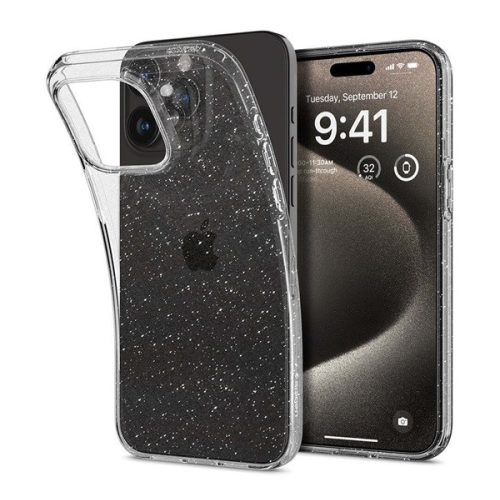 SPIGEN LIQUID CRYSTAL GLITTER szilikon telefonvédő (ütésállóság, légpárnás sarok, csillámporos) ÁTLÁTSZÓ