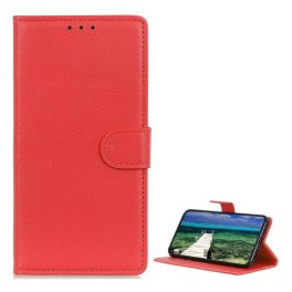 Tok álló, bőr hatású (FLIP, oldalra nyíló, asztali tartó, prémium) PIROS   Tok álló, bőr hatású (FLIP, oldalra nyíló, asztali tartó, prémium) PIROS