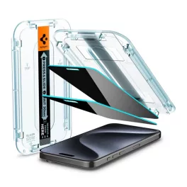   SPIGEN EZ FIT képernyővédő üveg 2db (2.5D, betekintés védelem, 0.2mm, 9H + segédkeret) ÁTLÁTSZÓ