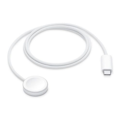 APPLE asztali töltő (Type-C,  wireless, gyorstöltő, 100cm, textil, MX2H2ZM/A utód, Apple Watch töltő) FEHÉR