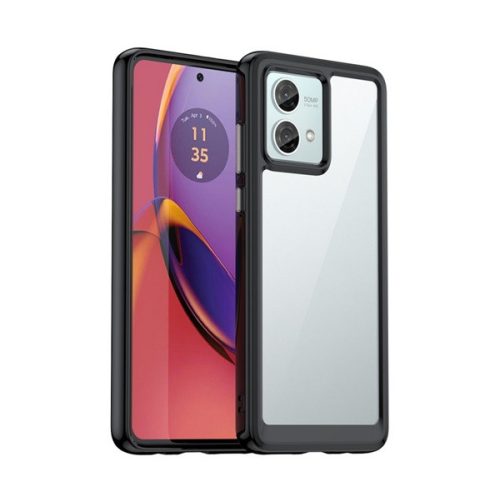 Szilikon telefonvédő (ütésállóság, átlátszó hátlap) FEKETE