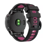 Pótszíj (egyedi méret, 20mm, szilikon, fekete csat, QuickFit csatlakozás) FEKETE/RÓZSASZÍN