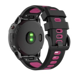 Pótszíj (egyedi méret, 20mm, szilikon, fekete csat, QuickFit csatlakozás) FEKETE/RÓZSASZÍN   Pótszíj (egyedi méret, 20mm, szilikon, fekete csat, QuickFit csatlakozás) FEKETE/RÓZSASZÍN