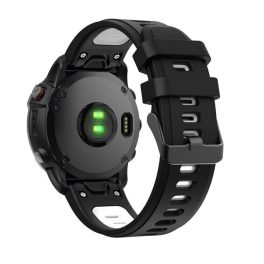 Pótszíj (egyedi méret, 22mm, szilikon, fekete csat, QuickFit csatlakozás) FEKETE/FEHÉR   Pótszíj (egyedi méret, 22mm, szilikon, fekete csat, QuickFit csatlakozás) FEKETE/FEHÉR