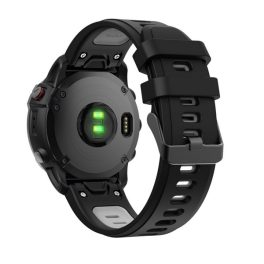 Pótszíj (egyedi méret, 22mm, szilikon, fekete csat, QuickFit csatlakozás) FEKETE/SZÜRKE   Pótszíj (egyedi méret, 22mm, szilikon, fekete csat, QuickFit csatlakozás) FEKETE/SZÜRKE