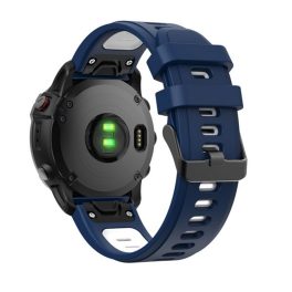 Pótszíj (egyedi méret, 22mm, szilikon, fekete csat, QuickFit csatlakozás) SÖTÉTKÉK/FEHÉR   Pótszíj (egyedi méret, 22mm, szilikon, fekete csat, QuickFit csatlakozás) SÖTÉTKÉK/FEHÉR