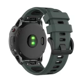   Pótszíj (egyedi méret, 26mm, szilikon, fekete csat, QuickFit csatlakozás) SÖTÉTZÖLD/FEKETE