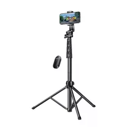   UGREEN szelfibot (univerzális, alumínium tripod állvány, állítható, bluetooth távkioldó, 170cm) FEKETE