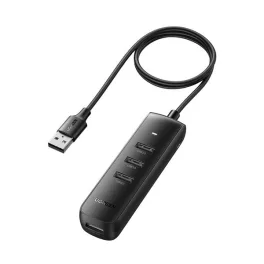   UGREEN Type-C HUB 5in1 (aktív, elosztó, 4 USB+Type-C aljzat, 25cm) FEKETE