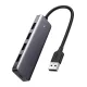 UGREEN CM219 USB HUB 5in1 (elosztó, 4 USB+microUSB aljzat, 50cm) SÖTÉTSZÜRKE