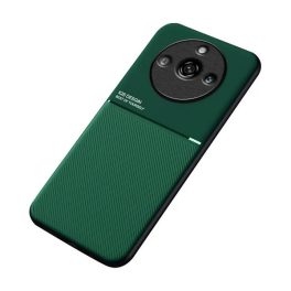 Szilikon telefonvédő (ütésállóság, mágneses, bőr hatású hátlap, csíkos) SÖTÉTZÖLD   Szilikon telefonvédő (ütésállóság, mágneses, bőr hatású hátlap, csíkos) SÖTÉTZÖLD