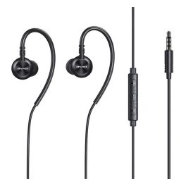   AWEI L3 fülhallgató SZTEREO (3.5mm jack, mikrofon, felvevő gomb, hangerőszabályzó) FEKETE