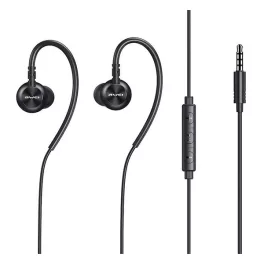   AWEI L3 fülhallgató SZTEREO (3.5mm jack, mikrofon, felvevő gomb, hangerőszabályzó) FEKETE