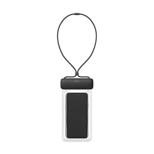 BASEUS AQUAGLIDE vízhatlan/vízálló tok, AQUA (univerzális, IPX8, nyakba akasztható, 7.2" méret) FEKETE