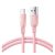 JOYROOM adatkábel (USB - Type-C, 100W, gyorstöltő, cipőfüző, 100cm) RÓZSASZÍN