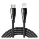 JOYROOM PIONEER adatkábel (Type-C - lightning, 30W, gyorstöltő, cipőfüző, 120cm) FEKETE