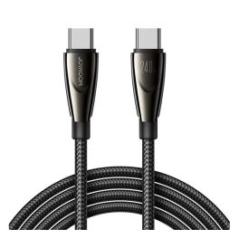   JOYROOM PIONEER adatkábel (Type-C - Type-C, 240W, gyorstöltő, cipőfüző, 120cm) FEKETE