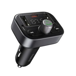  BASEUS S-09 PRO bluetooth FM transmitter autós töltő 2 USB/Type-C aljzat (v5.3, 18W, LED kijelző) FEKETE