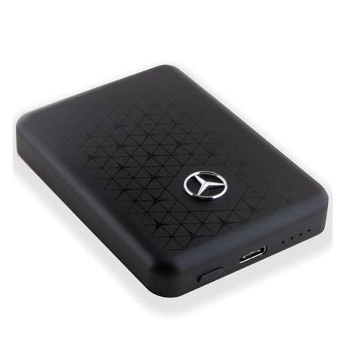 MERCEDES-BENZ vésztöltő Type-C aljzat (5000mAh, 15W, mágneses) FEKETE