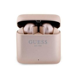   GUESS PRINTED LOGO bluetooth fülhallgató SZTEREO (v5.1, TWS, mikrofon + töltőtok) ROZÉARANY