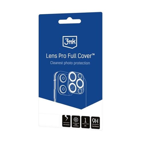 3MK LENS PRO FULL COVER kameravédő üveg (2.5D, 9H) ÁTLÁTSZÓ