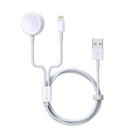   DEVIA SMART töltőkábel 2in1 (USB - lightning, Apple Watch töltő, wireless, PD gyorstöltő, 120cm) FEHÉR