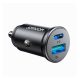 JOYROOM autós töltő USB+Type-C aljzat (30W, PD gyorstöltő) FEKETE