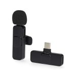 PULUZ bluetooth mikrofon 2db (lightning, LAVALIER csíptethető, zajszűrő + töltőtok) FEKETE