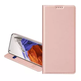   DUX DUCIS SKIN PRO tok álló, bőr hatású (FLIP, oldalra nyíló, kártyazseb, asztali tartó) ROZÉARANY