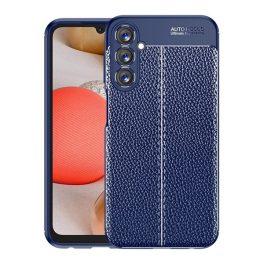 Szilikon telefonvédő (ütésállóság, bőr hatású, varrás minta) SÖTÉTKÉK   Szilikon telefonvédő (ütésállóság, bőr hatású, varrás minta) SÖTÉTKÉK