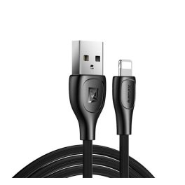   REMAX LESU PRO adatkábel (USB - lightning, 2.1A, gyorstöltő, törésgátló, 100cm) FEKETE