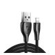 REMAX LESU PRO adatkábel (USB - lightning, 2.1A, gyorstöltő, törésgátló, 100cm) FEKETE