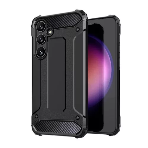 Defender szilikon telefonvédő (ütésállóság, légpárnás sarok, fémhatás) FEKETE