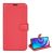 Tok álló, bőr hatású (FLIP, oldalra nyíló, asztali tartó, prémium) PIROS