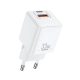 REMAX BATT hálózati töltő USB+Type-C aljzat (33W, GaN, PD gyorstöltő) FEHÉR