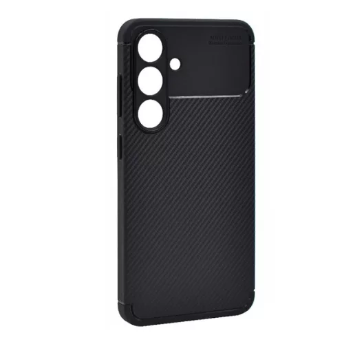 Szilikon telefonvédő (ütésállóság, légpárnás sarok, karbon minta) FEKETE