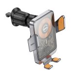 HOCO HW7 autós tartó (szellőzőre, automata, 15W, wireless, gyorstöltő, 4.5-7" méret) VILÁGOSSZÜRKE