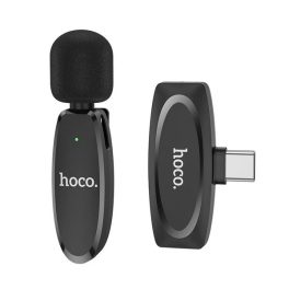   HOCO L15 bluetooth mikrofon (Type-C, LAVALIER csíptethető, zajszűrő) FEKETE