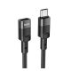 HOCO U107 adapter kábel (Type-C aljzat - Type-C, 3A, adatátvitel és töltés, 120cm, OTG) FEKETE