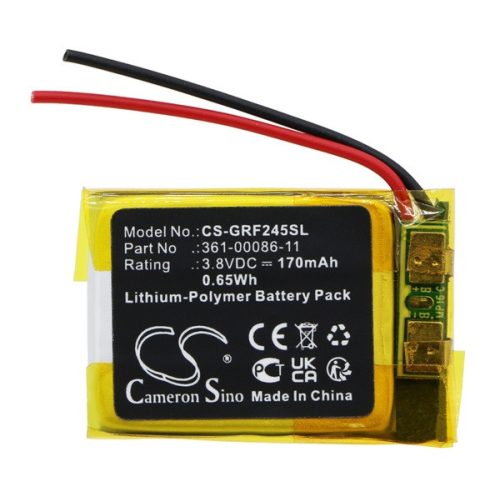 CAMERON SINO Li-Polymer akku (3,8V/170mAh, Garmin 361-00086-11 kompatibilis) FEKETE