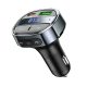 HOCO E70 bluetooth FM transmitter autós töltő USB+Type-C aljzat (30W, PD gyorstöltő 3.0, microSD, LED kijelző) FEKETE